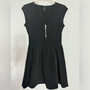 H&M Women’s Zipper‎ Front Sleeveless Little Black Dress 6 Top Vintage Y2K